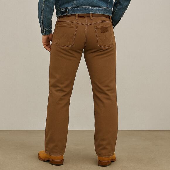 Vintage Wrangler Jeans Cowboy Cut Brown Mens 34x32 Western Stretch Panel Slim - Picture 1 of 15